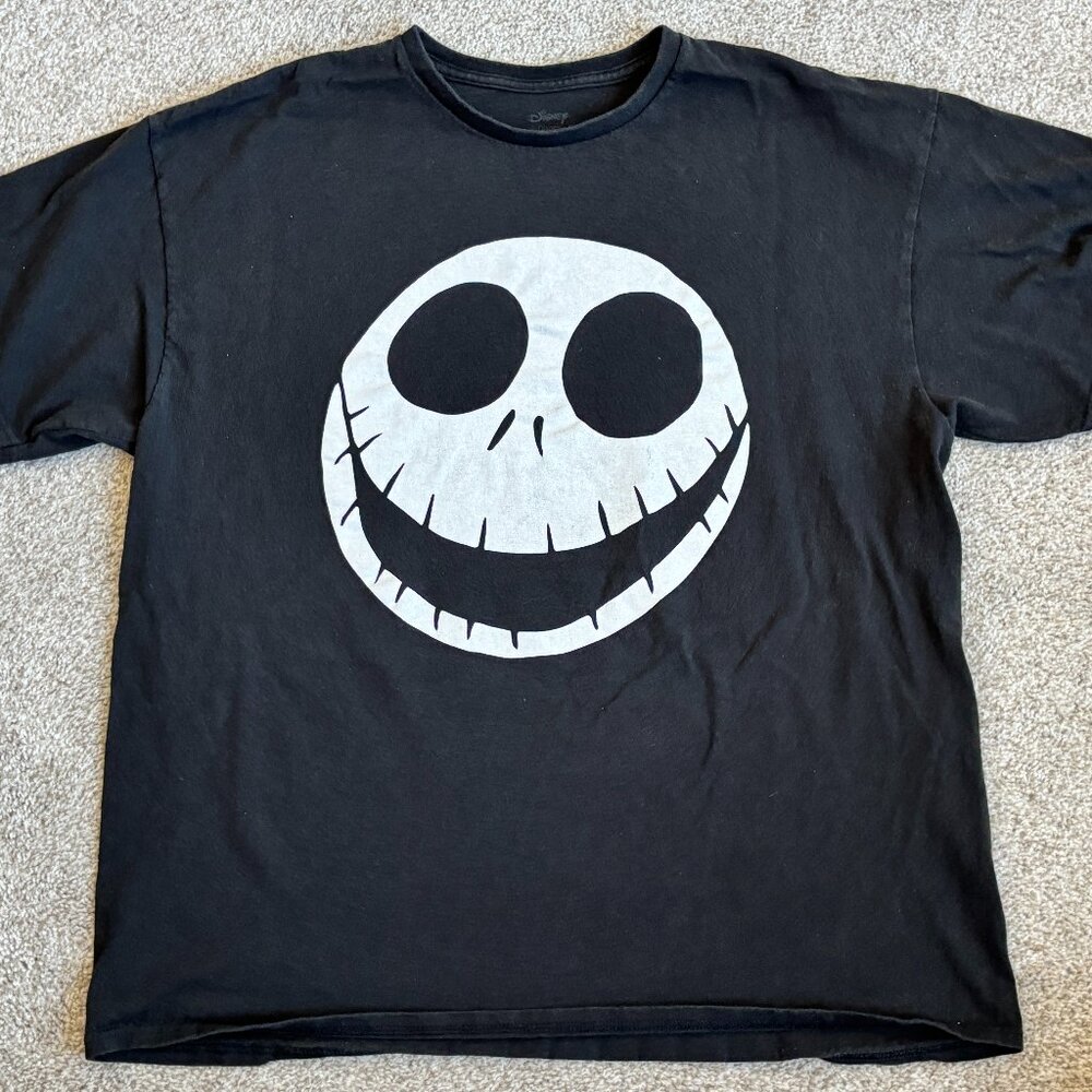Disney Jack Skellington Black Adult Shirt Size XL Nightmare Before Christmas